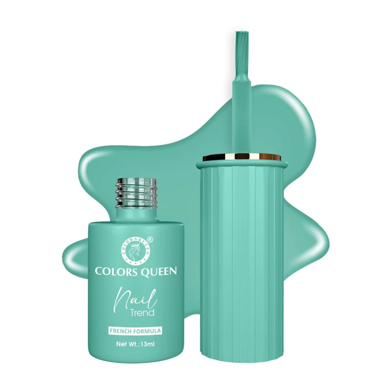Colors Queen Nail Trend Glossy Nail Polish | Chip Resisting & Quick Drying Nail Paint with High Shine | 7 Toxin Free Formula | Vegan & Cruelty Free | Long Lasting & Vibrant Nail Paint for Women (Tranquil Aqua, 13ml) thumbnail 2